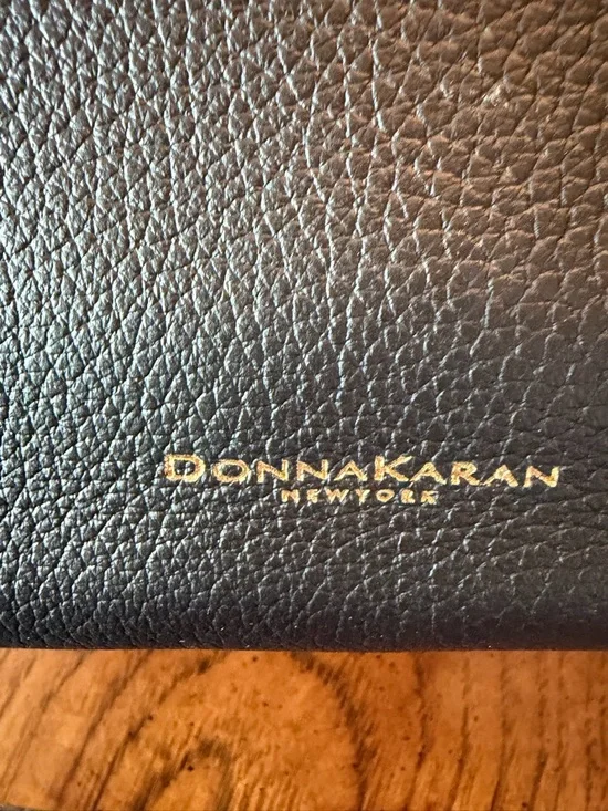 NWT Donna Karan Amagansett Black Leather Satchel w/ Jewelry like closure. - Picture 6 of 16